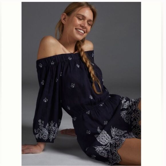 Farm Rio / Anthropologie Jackie Embroidered Romper in size women small - Picture 10 of 10